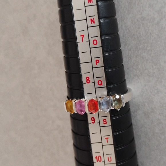 Multicolor Genuine Sapphire Ring - Picture 2 of 11